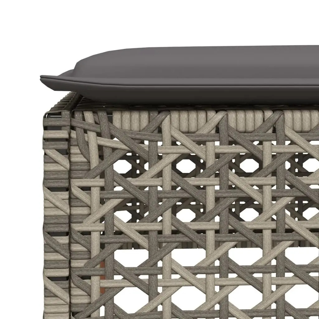 7 Piece Garden Sofa Set PE Rattan Grey with Cushions Modular Outdoor Furniture