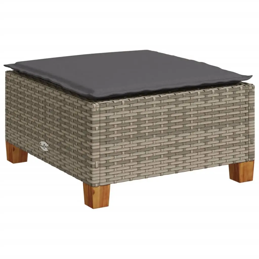 Garden Sofa Set PE Rattan 6 Piece Outdoor Furniture Grey with Cushions