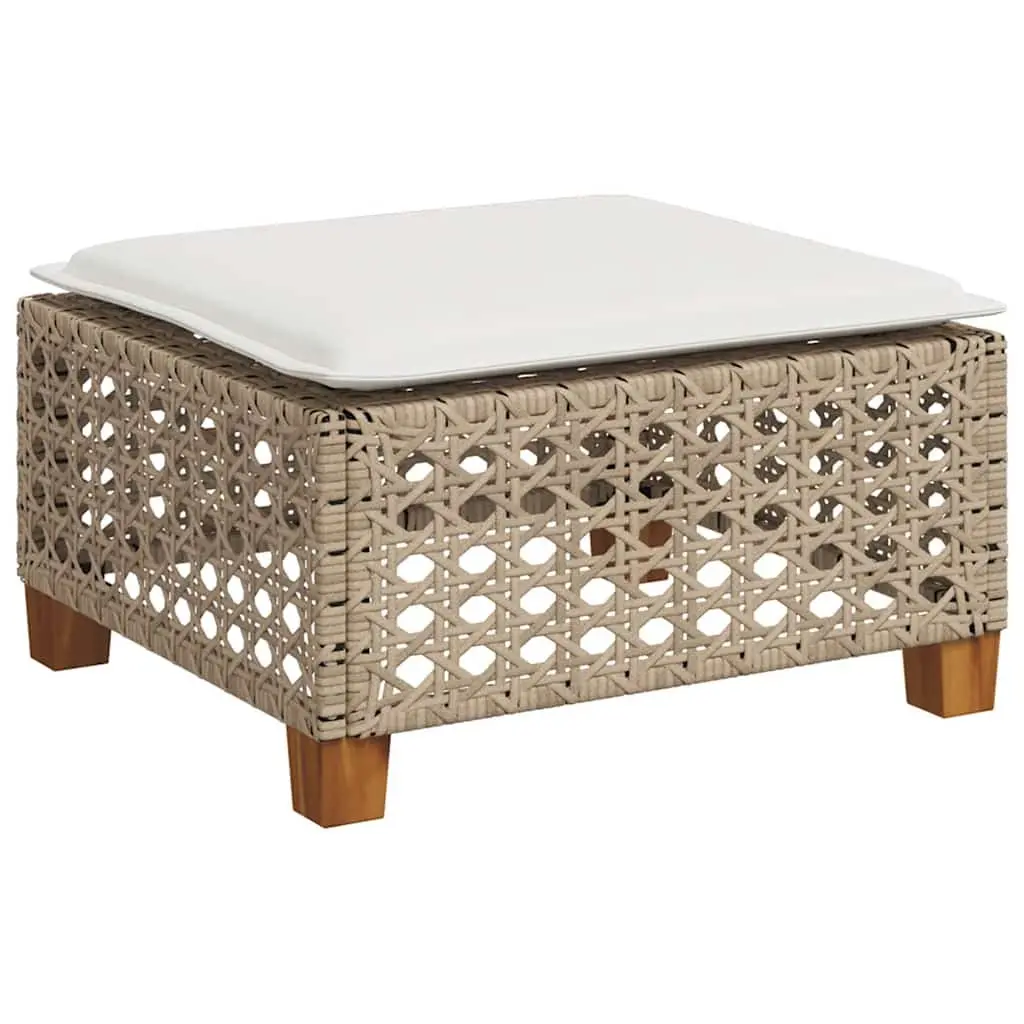 Garden Sofa Set PE Rattan 8 Piece Modular Beige Cushions