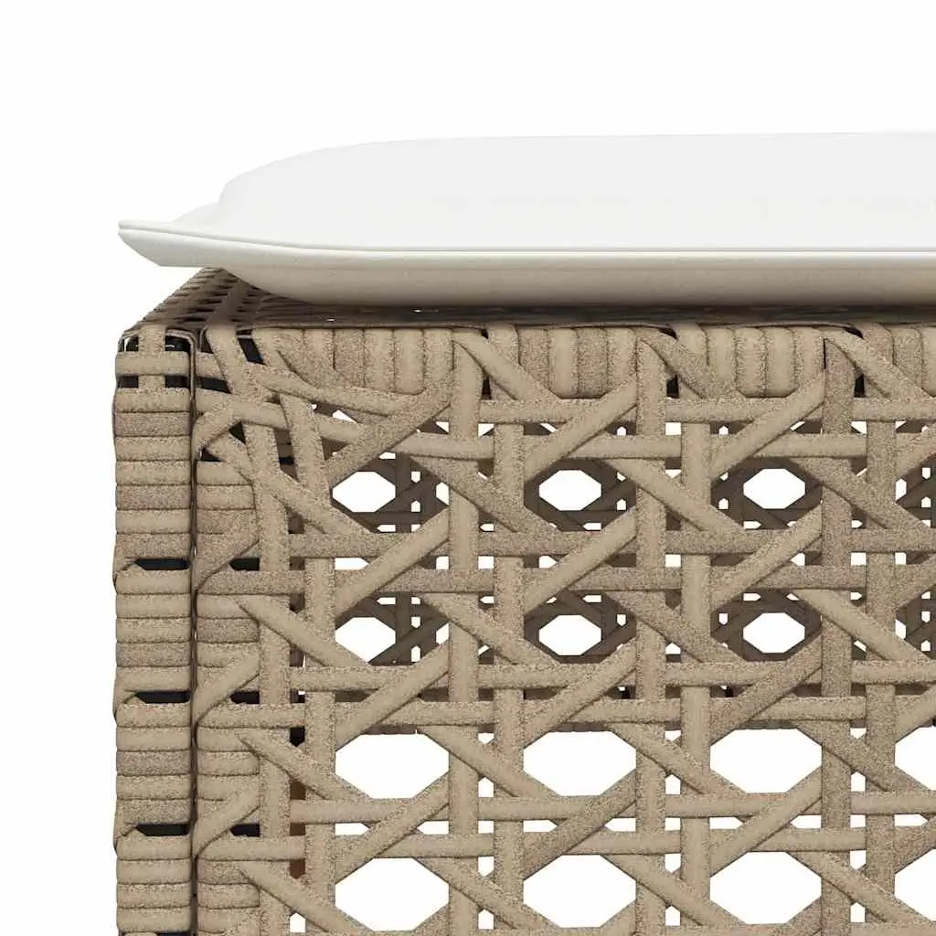 Garden Sofa Set PE Rattan 8 Piece Modular Beige Cushions