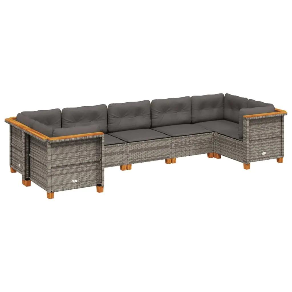 7 Piece Garden Sofa Set Outdoor Furniture Patio Lounge Cushions Grey