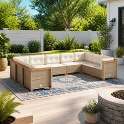 Premium 9-Piece Modular Outdoor Sofa Set with Cushions