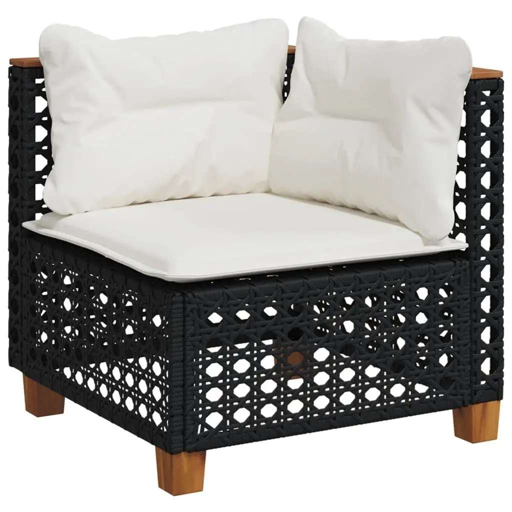 Garden Sofa Set PE Rattan 9 Piece Outdoor Furniture Black