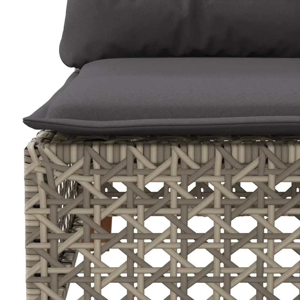 9-Piece Grey Poly Rattan Garden Sofa Set for Outdoor Spaces