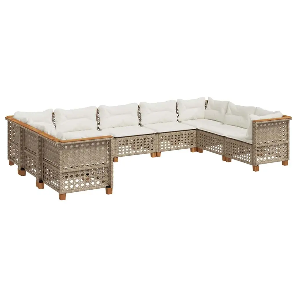 9 Piece Modular Outdoor Garden Sofa Set in Beige