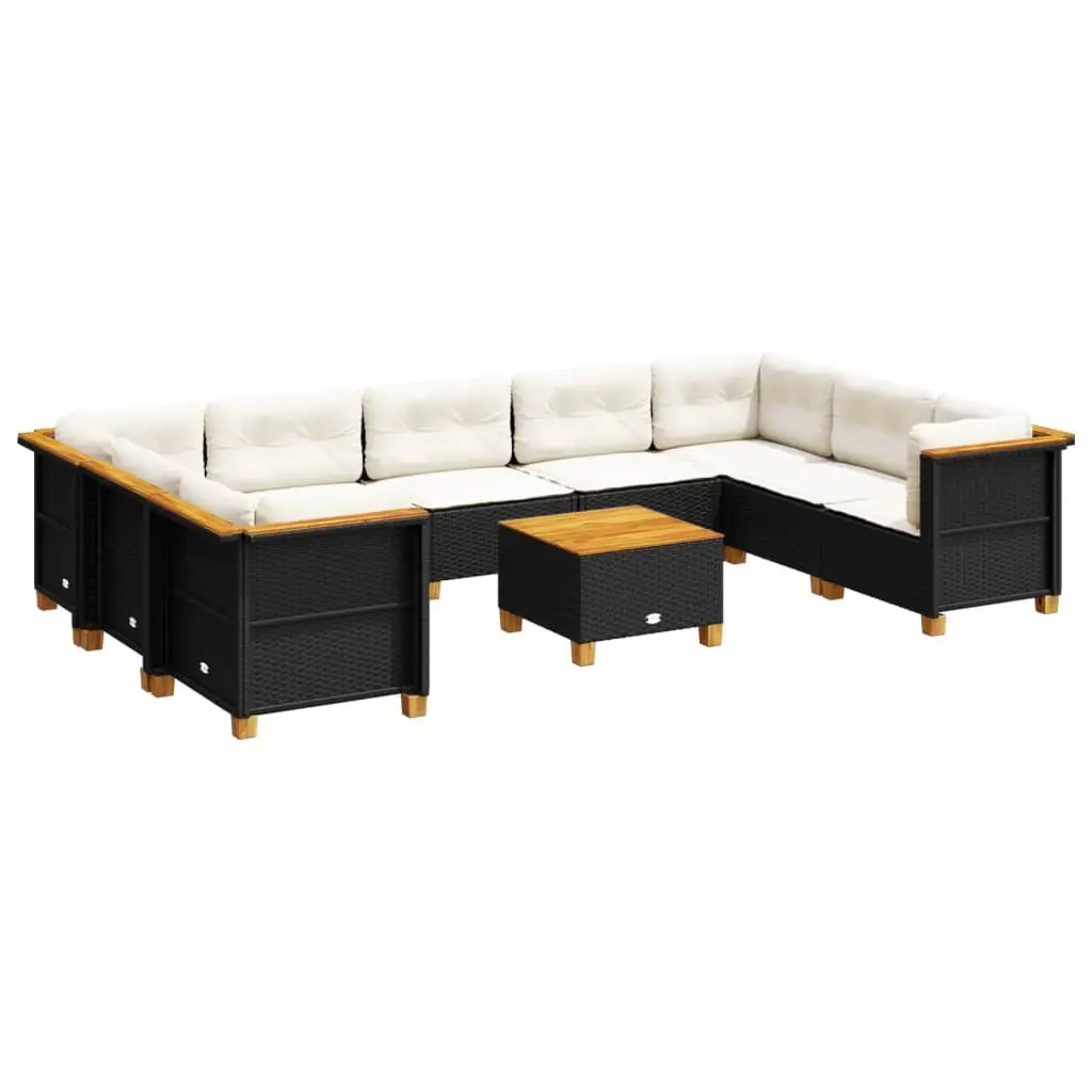 10 Piece Garden Sofa Set with Durable Poly Rattan