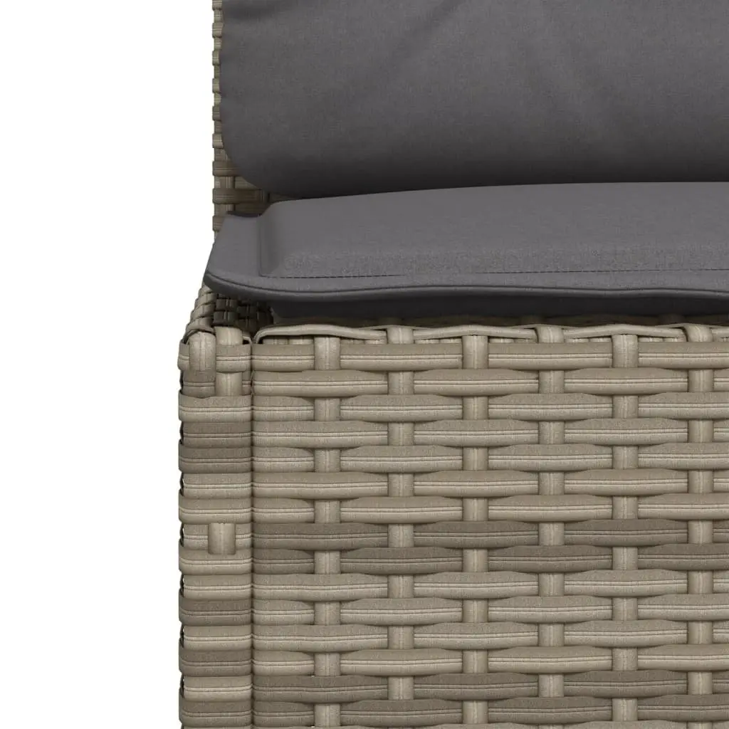 Garden Sofa Set 10 Piece Poly Rattan Grey with Cushions