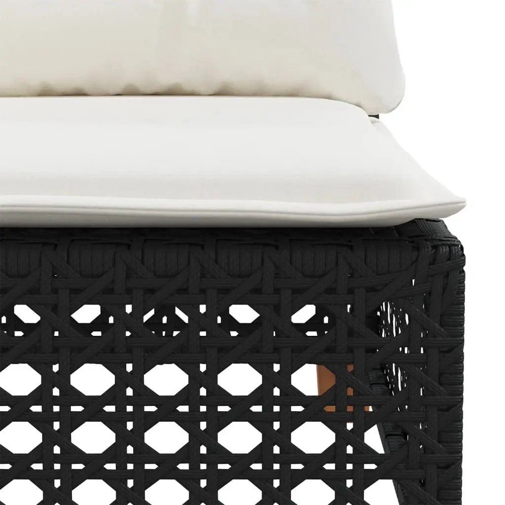 9 Piece Outdoor Garden Sofa Set PE Rattan with Cushions Black