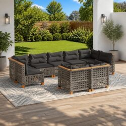 Premium 9-Piece Outdoor Garden Sofa Set with Cushions