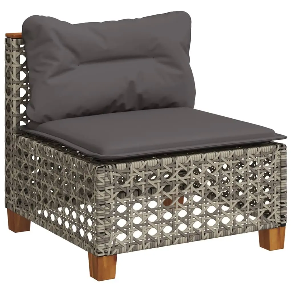 Garden Sofa Set PE Rattan 9 Piece Outdoor Furniture Grey