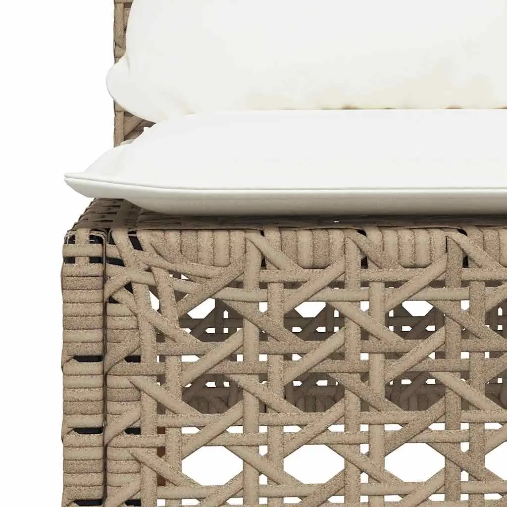 9 Piece Modular Garden Sofa Set PE Rattan Beige with Cushions