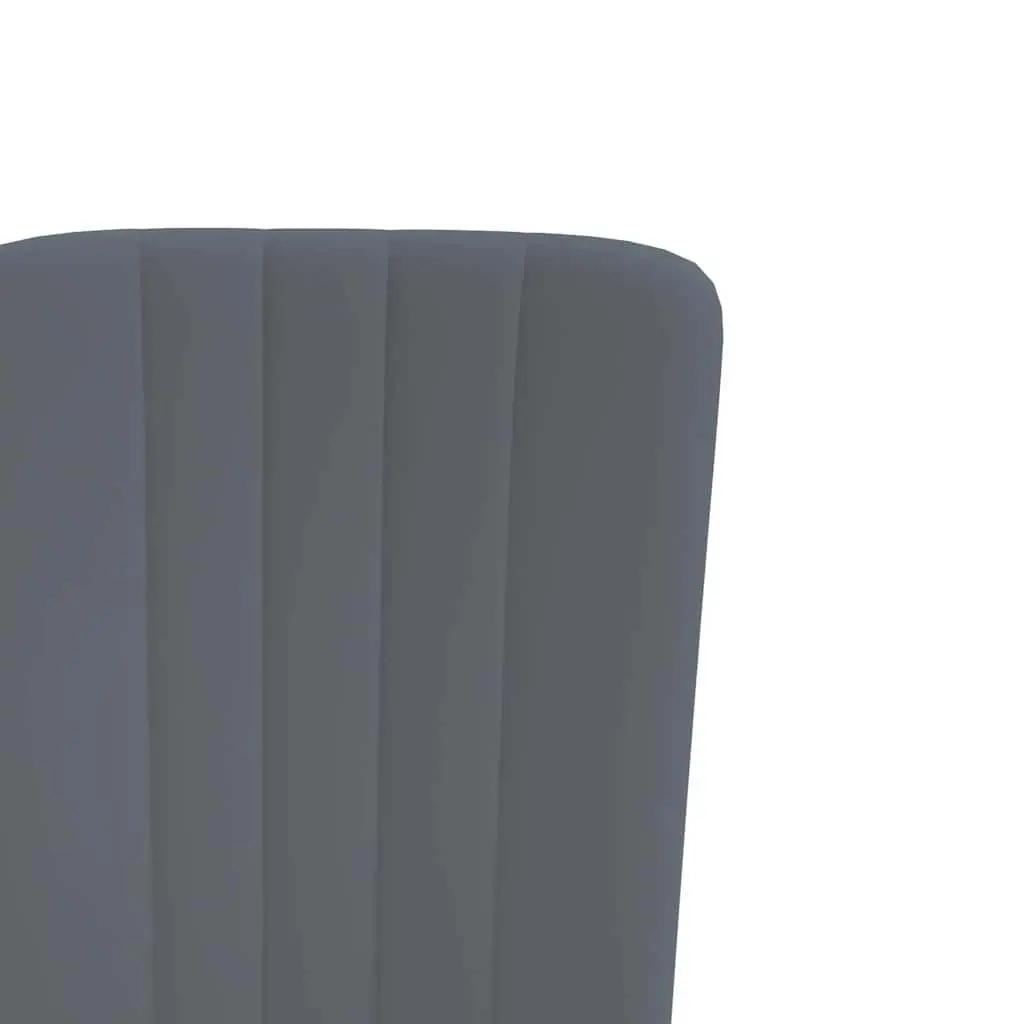 Set of 4 Grey Velvet Dining Chairs with Sturdy Iron Frame