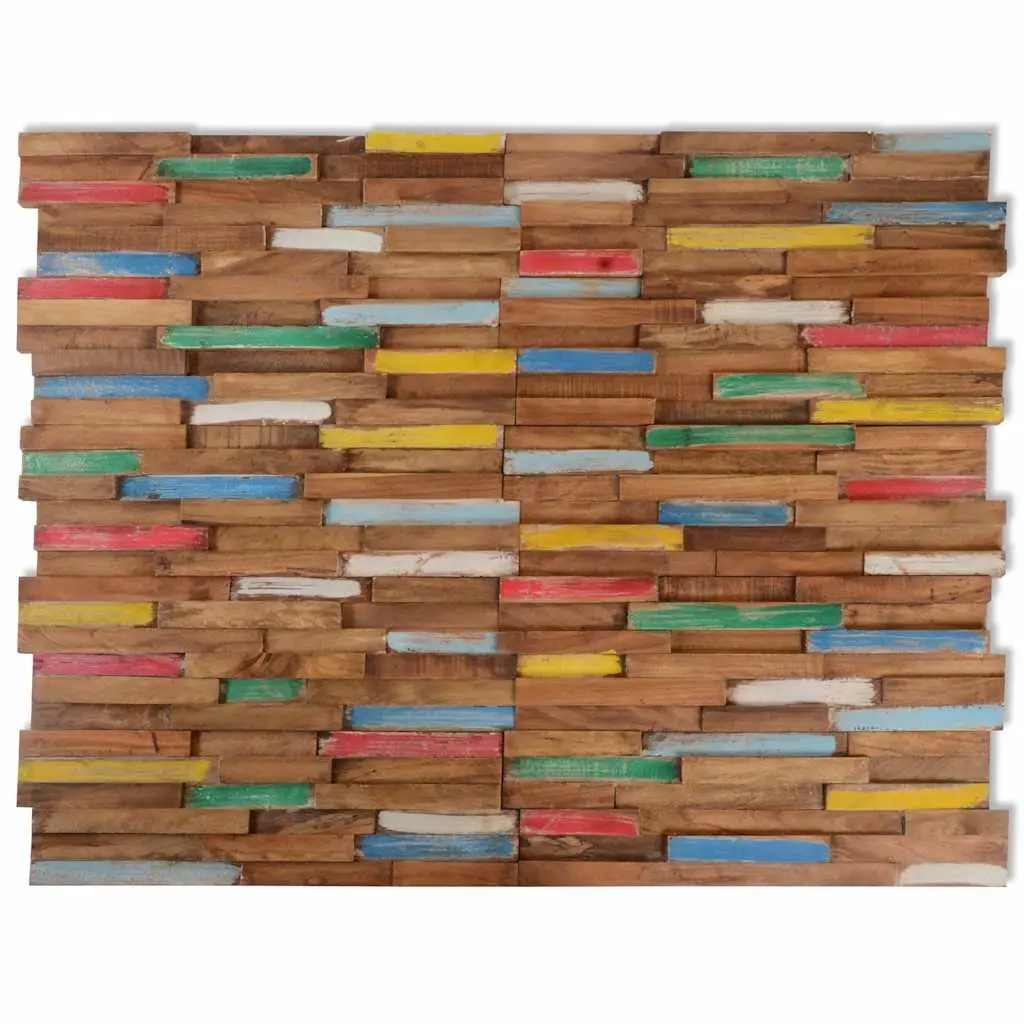 Wall Cladding Panels 10 pcs 1.03 m² Solid Teak Wood Decorative Wall Boards