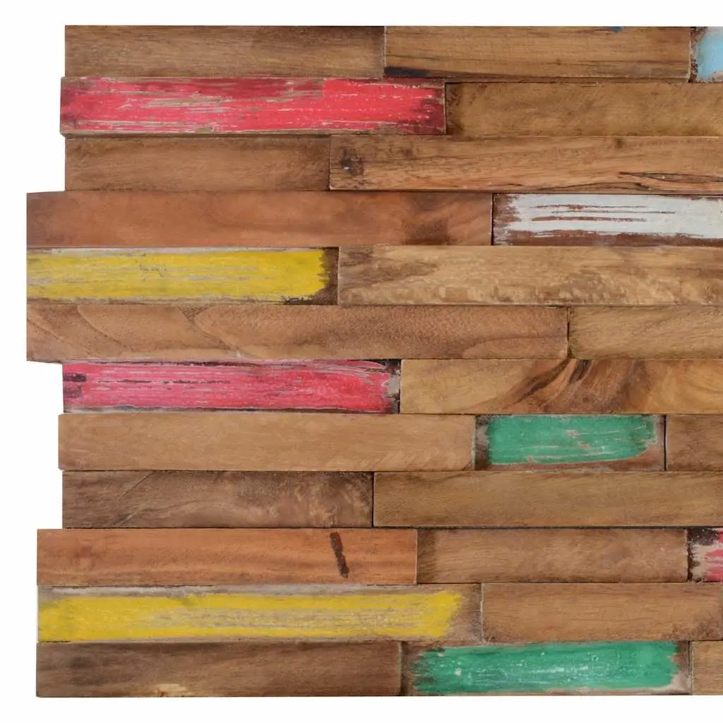 Wall Cladding Panels 10 pcs 1.03 m² Solid Teak Wood Decorative Wall Boards
