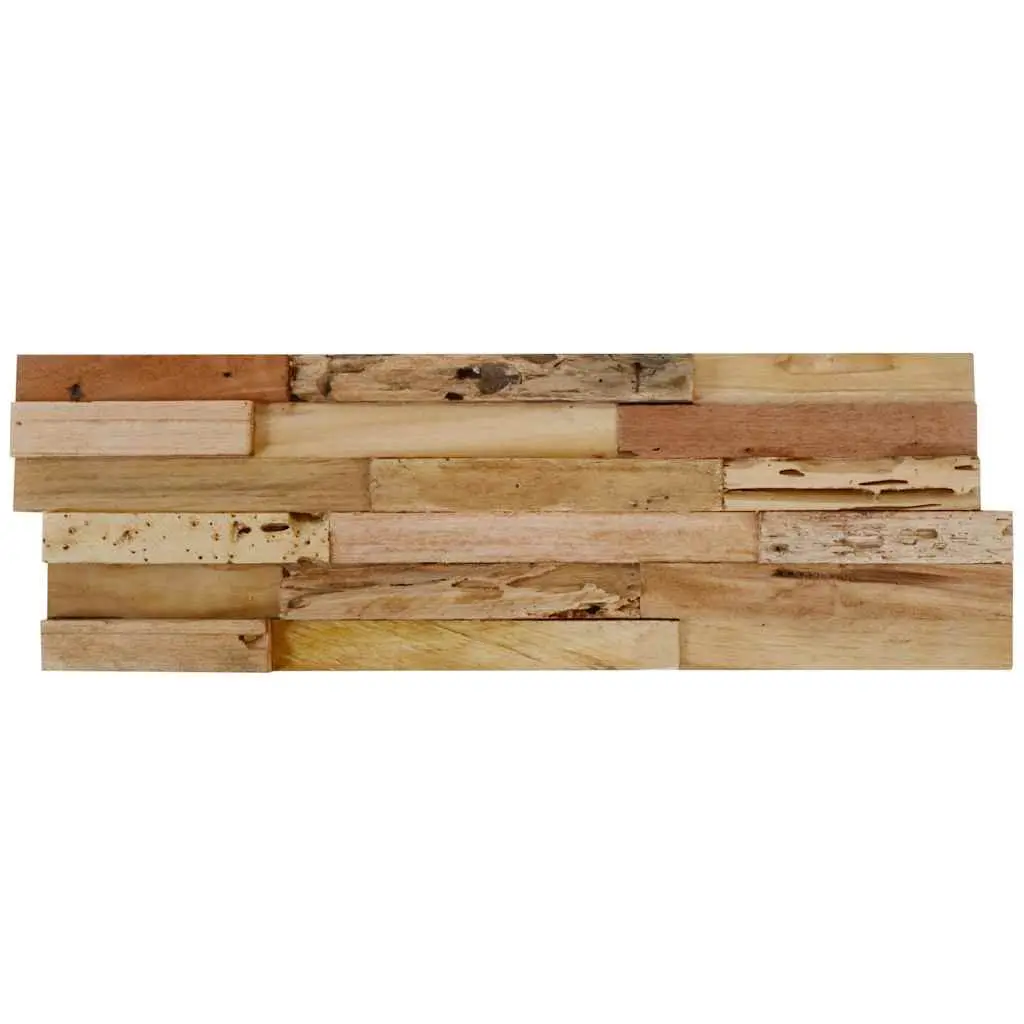Wall Cladding Panels 10 pcs 1.03 m² Teak Wood Decorative Wall Covering Rustic