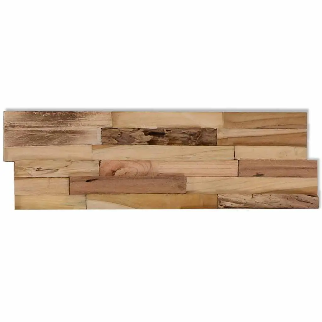 Wall Cladding Panels 10 pcs 1.03 m² Teak Wood Decorative Wall Covering Rustic