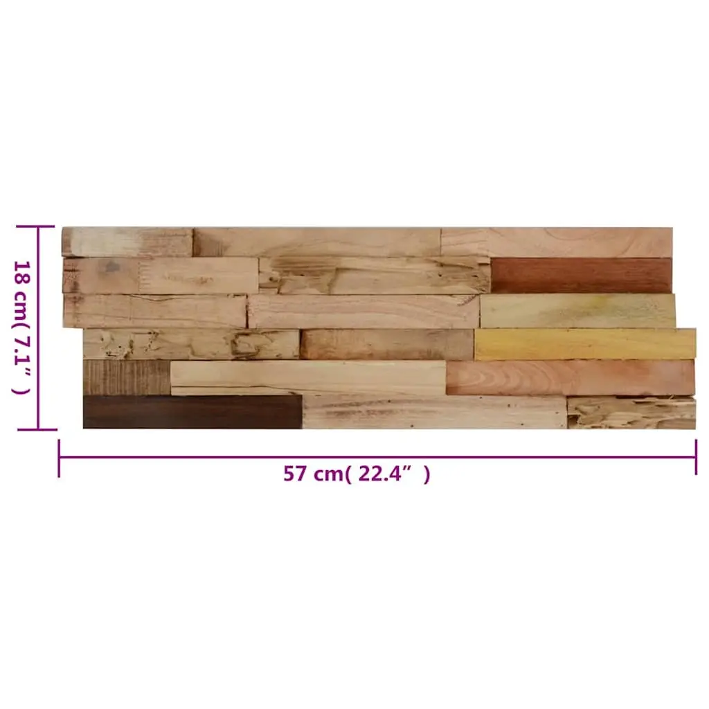 Wall Cladding Panels 10 pcs 1.03 m² Teak Wood Decorative Wall Covering Rustic