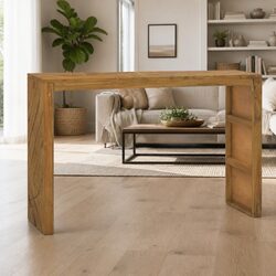 Elegant Teak Wood Console Table 110x35x75cm