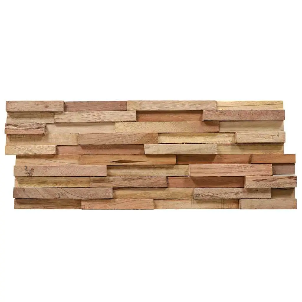 3D Wall Cladding Panels 10 pcs 1.08 m² Solid Teak Wood Decorative Wall Finishing