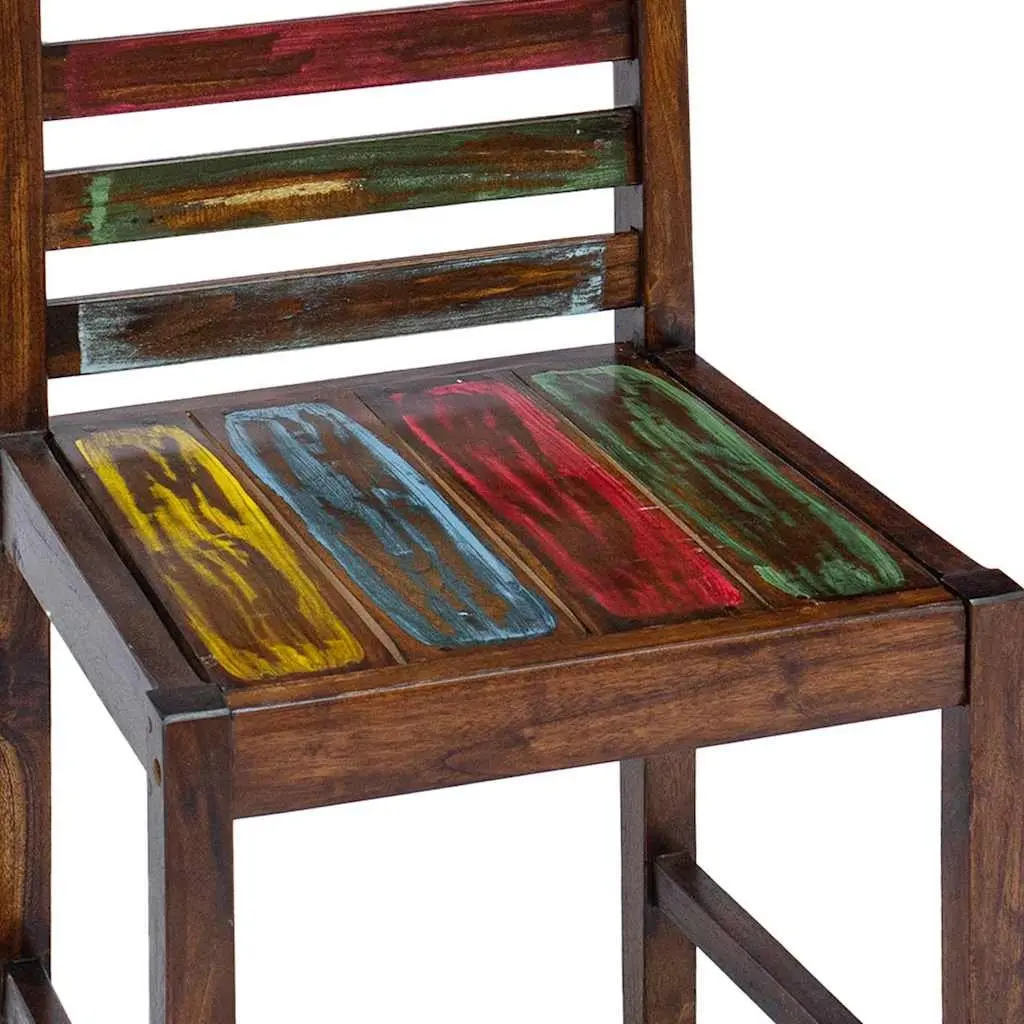 Vintage Kitchen Dining Chairs 2 pcs Handmade Solid Wood
