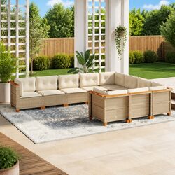 10-Piece Garden Sofa Set for Outdoor Spaces in Beige