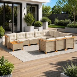 Exceptional 11-Piece Garden Sofa Set with Cushions