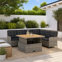 Stylish Garden Sofa Set 2 Piece Outdoor Furniture Grey