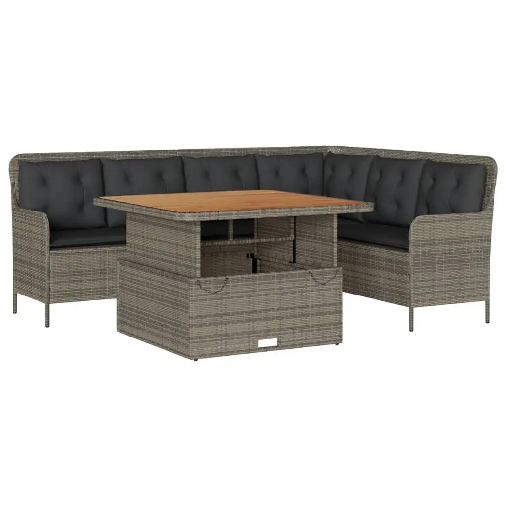 Garden Sofa Set 2 Piece Outdoor Furniture Grey