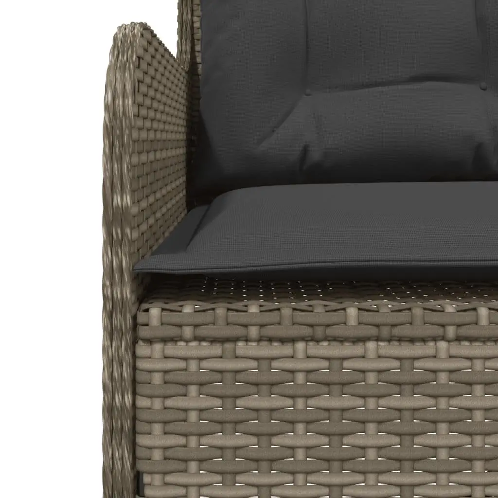 Grey Poly Rattan Garden Sofa Set with Cushions