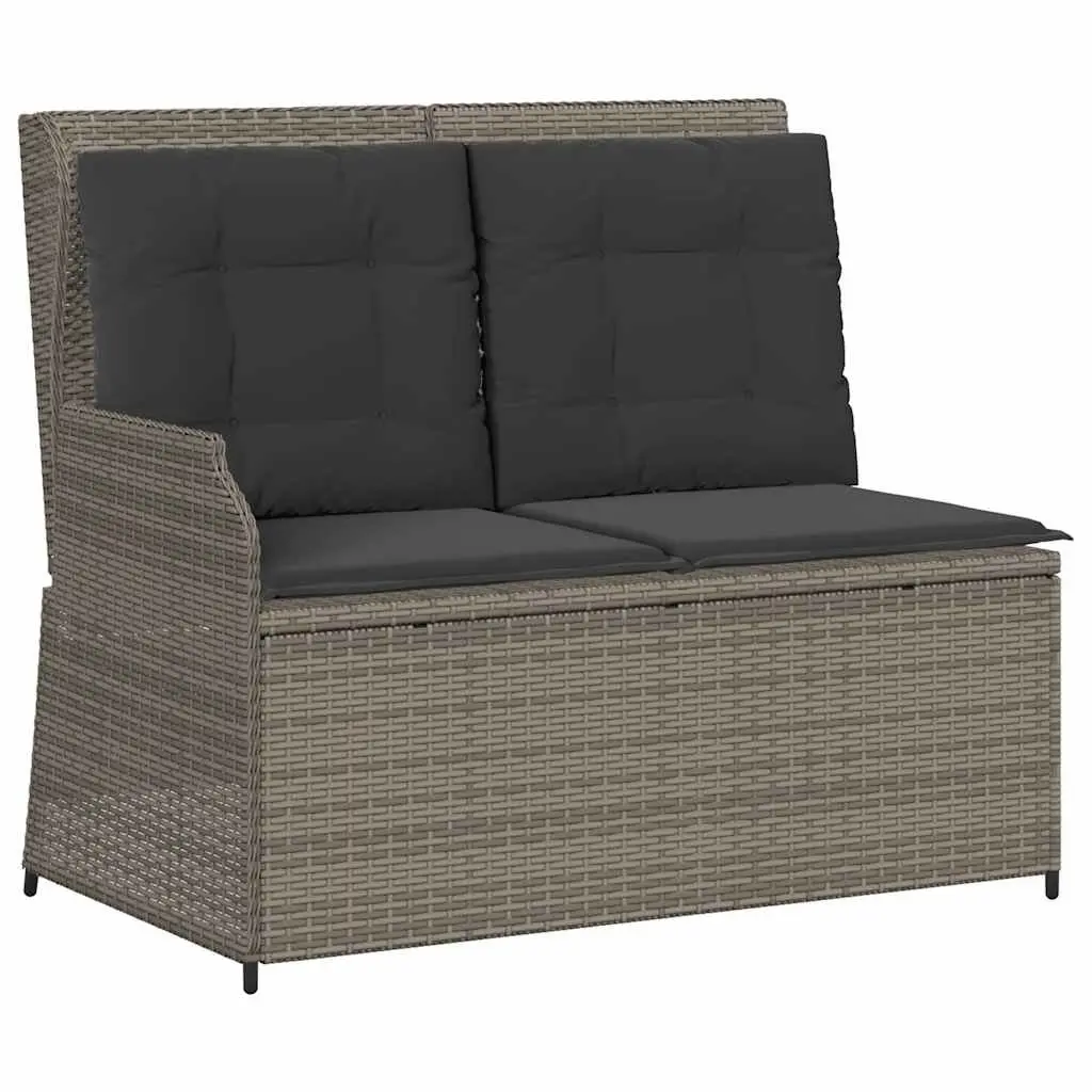 3 Piece Garden Lounge Set Poly Rattan Grey with Cushions Table
