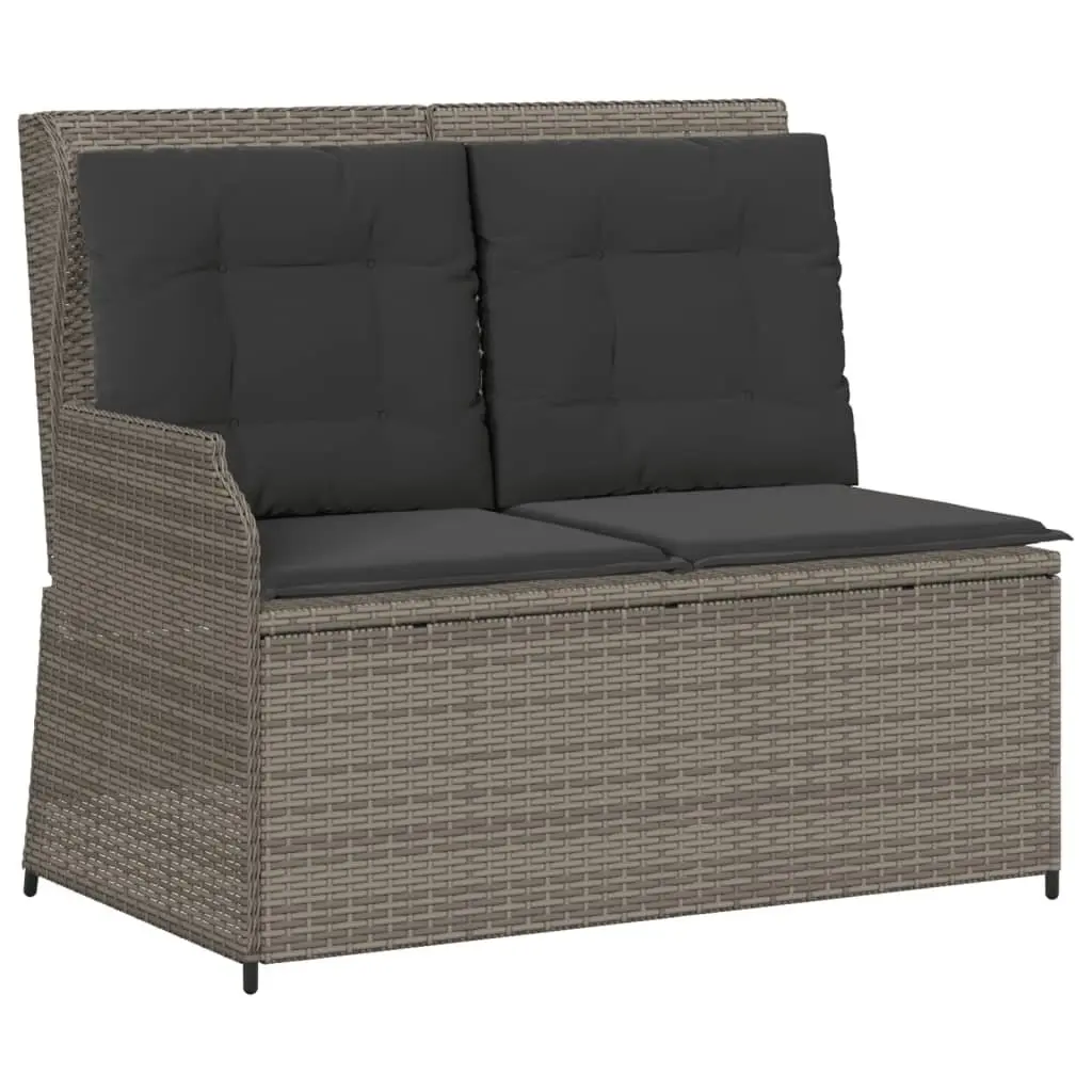 Garden Lounge Set Poly Rattan Grey 4 Piece Outdoor Furniture Patio Sofa Chair