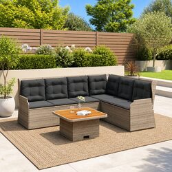 Premium Grey 5-Piece Garden Lounge Set for Outdoor Spaces