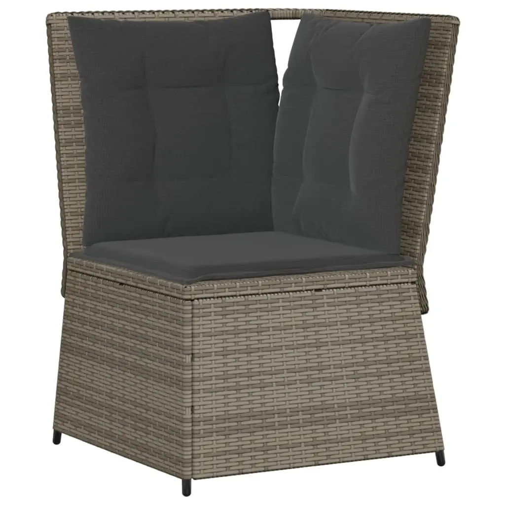 7-Piece Garden Lounge Set in Grey Poly Rattan