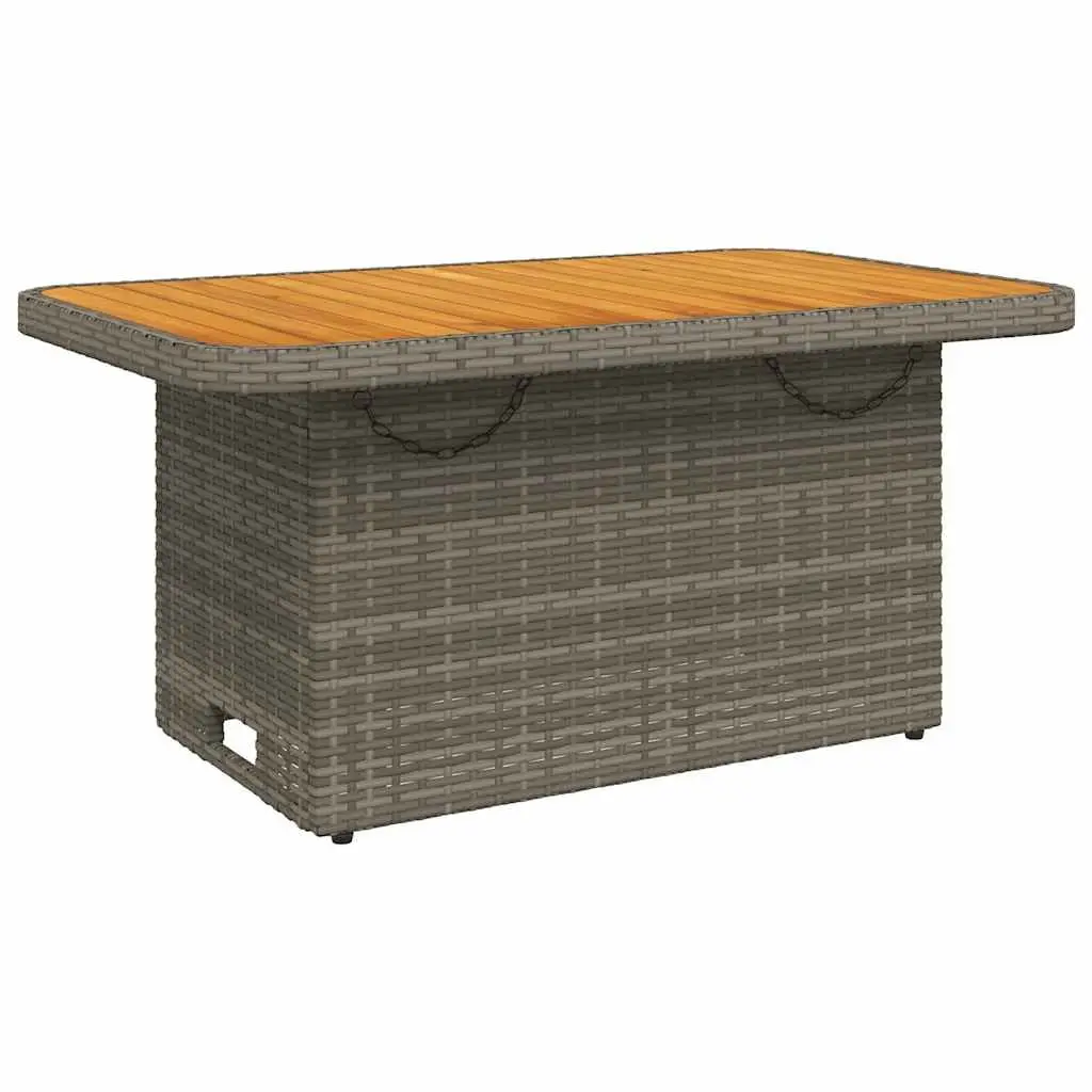 Garden Lounge Set PE Rattan Powder Coated Steel Acacia Wood Grey 3 Piece