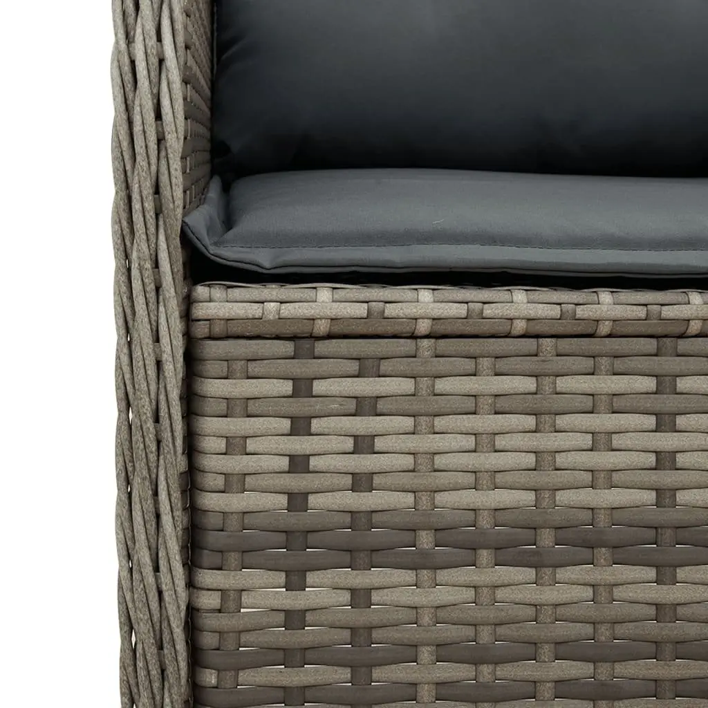 5 Piece Grey Poly Rattan Garden Lounge Set