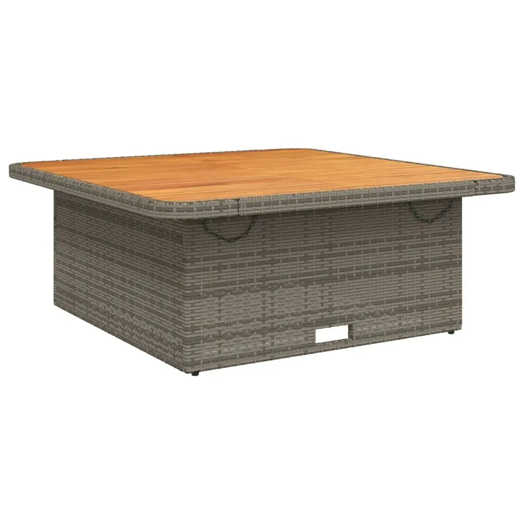Grey Poly Rattan 5-Piece Outdoor Dining Set with Cushions