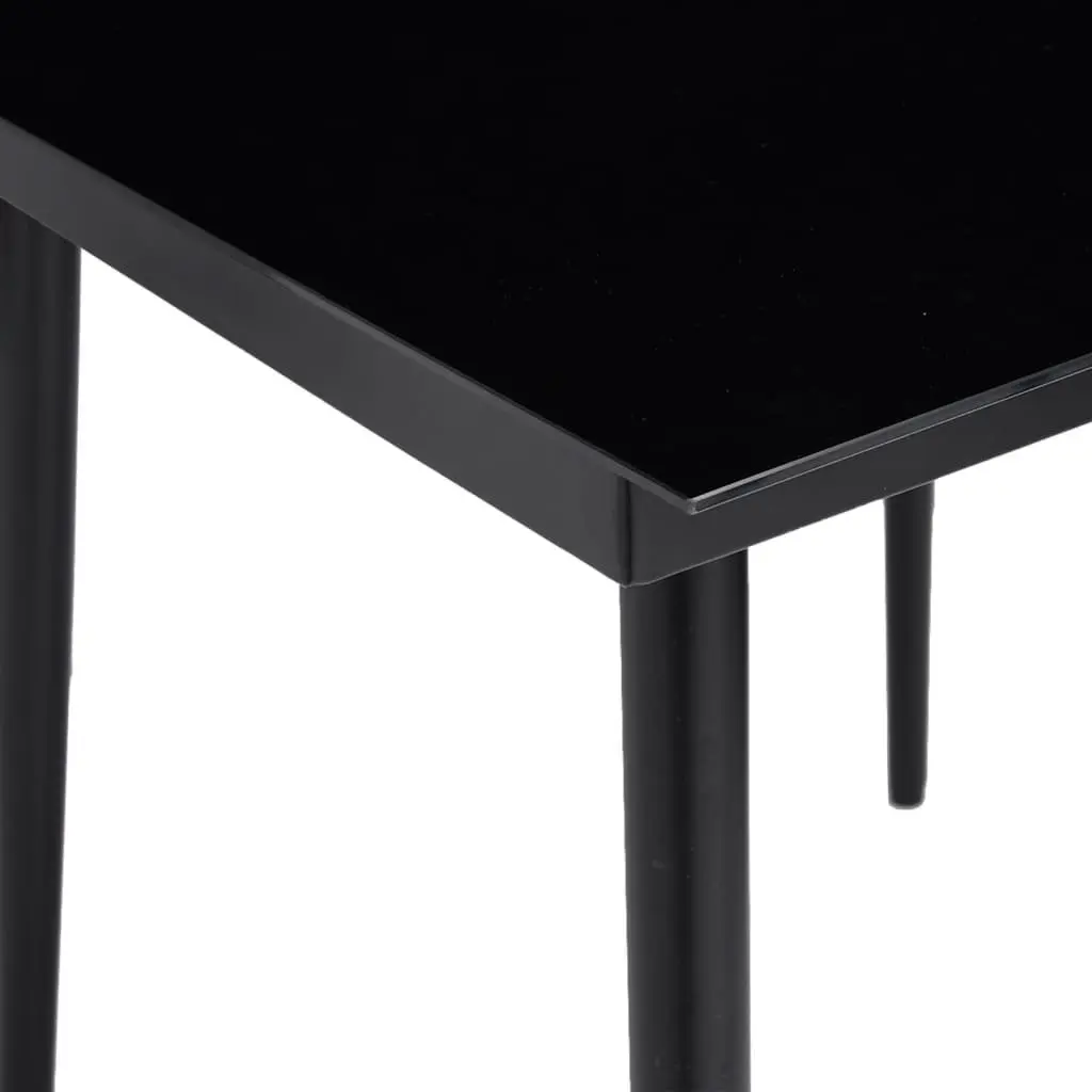 5 Piece Black Poly Rattan Outdoor Dining Set