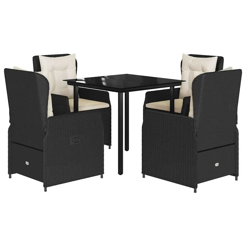 Black Garden Dining Set for Outdoor Use
