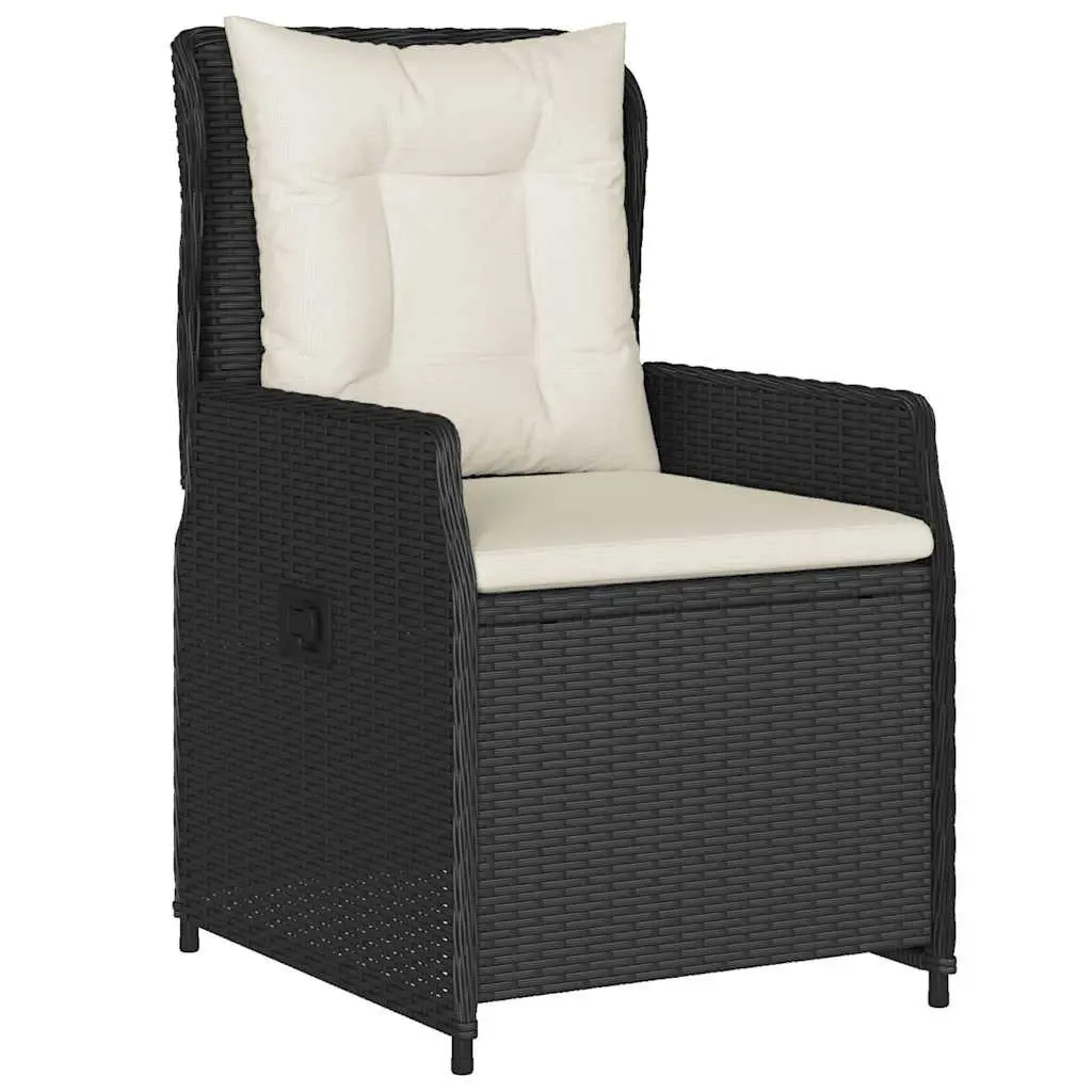 Black 5-Piece Garden Dining Set with Cushions