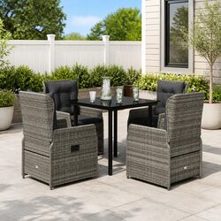 Premium 5-Piece Grey Garden Dining Set with Durable Design