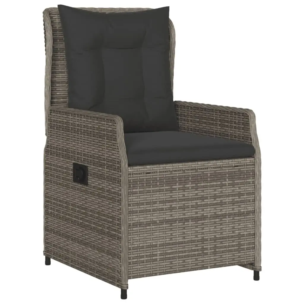 Garden Dining Set 5 Piece Grey Outdoor Furniture Poly Rattan Patio Chairs Table