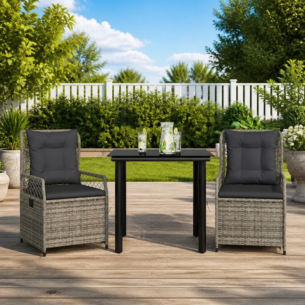 3-Piece Garden Dining Set for Outdoor Comfort