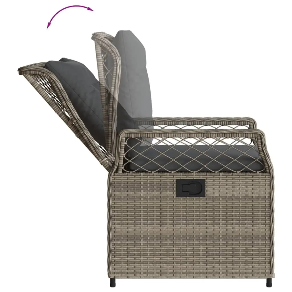 5 Piece Grey PE Rattan Garden Dining Set