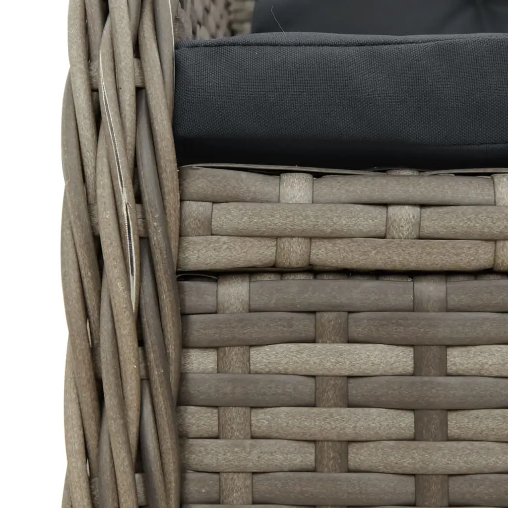 5-Piece Grey Rattan Garden Dining Set
