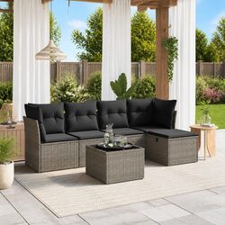 Durable 6 Piece Garden Sofa Set for Outdoor Relaxation