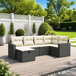 6-Piece Garden Sofa Set for Outdoor Comfort in Black