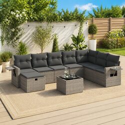 High-Quality 9 Piece Outdoor Garden Sofa Set with Cushions