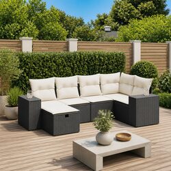 Premium 6 Piece Modular Garden Sofa Set with Cushions