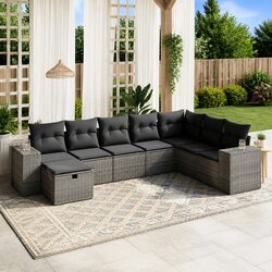 Durable Grey 8 Piece Garden Sofa Set for Outdoor Spaces