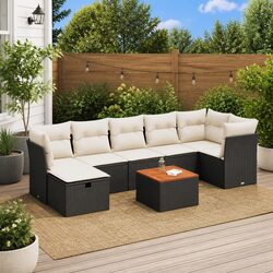 Durable 8 Piece Outdoor Garden Sofa Set with Cushions
